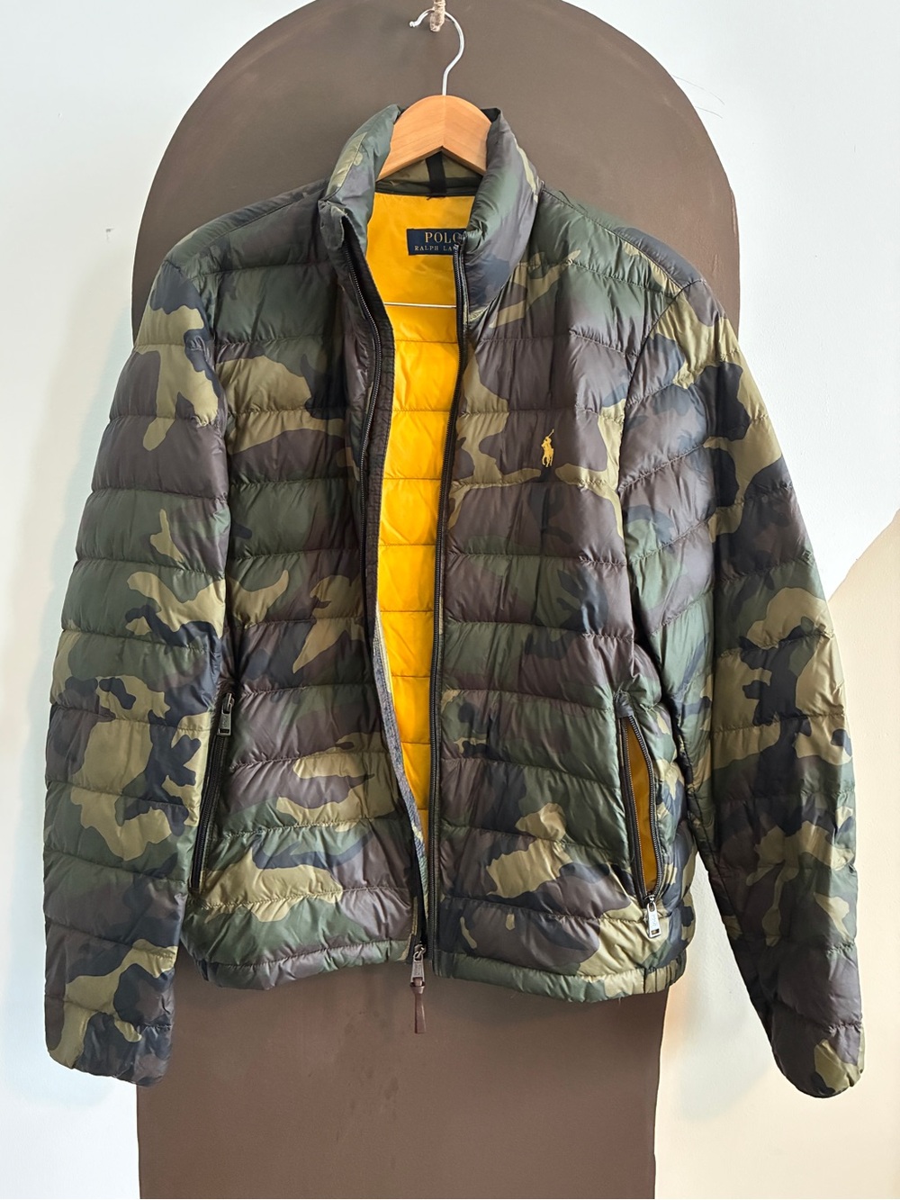 Polo Ralph Lauren Camo Lightweight Down Puffer Jacket Size S